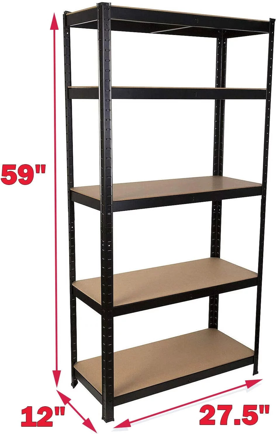 5-Tier Shelving Unit 59"x28"x12" Black V514751