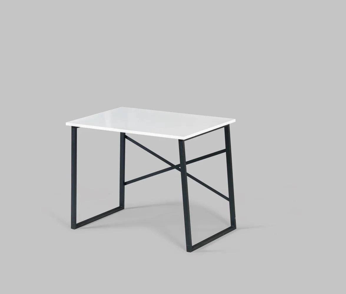 Black Metal Frame Wooden Top Writing and Computer Desk M688423