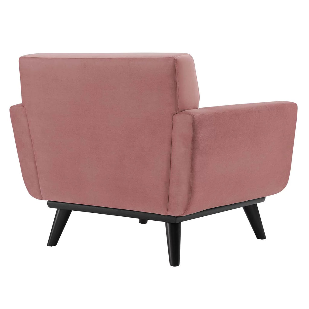 Dusty Rose Channel Tufted Performance Velvet Armchair R103987