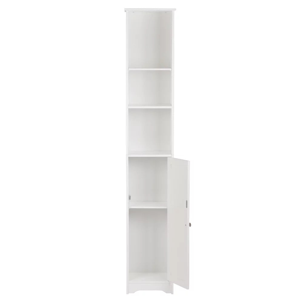 5-Shelf White Bathroom Storage Cabinet W86686