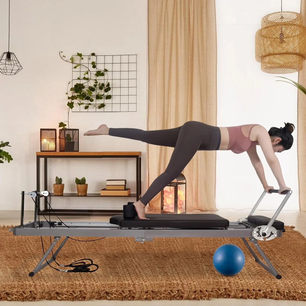 Foldable Pilates Reformer Machine with Spring H819474