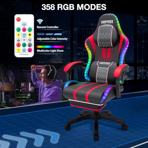 Pink Gaming Chair with Speakers and Footrest F34729