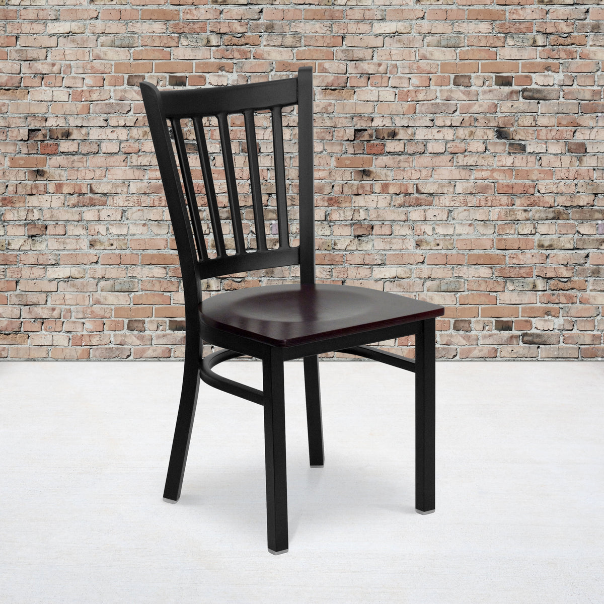 Black Vertical Back Metal Restaurant Chair I882