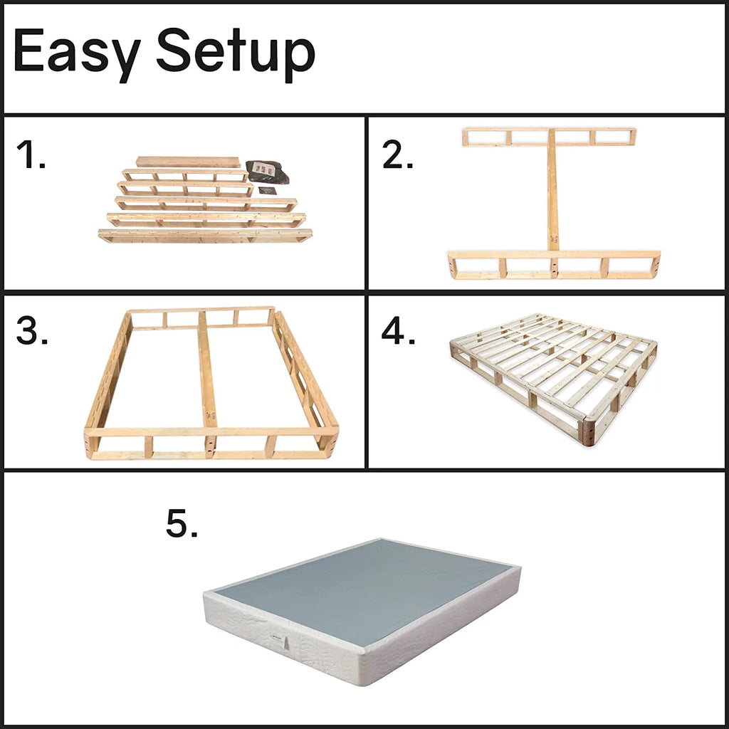 4.5-Inch White Wood Box Spring for Full Mattress V55019