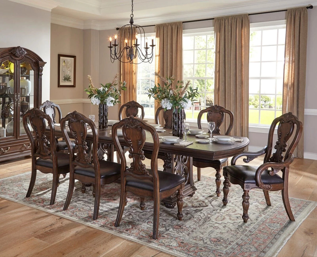 9 Pc Dark Oak Dining Set A604951
