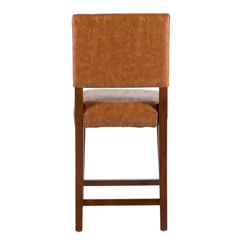 24" Faux Leather & Wood Counter Stool Q90095