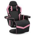 Grey Gaming Chair with Footrest and Cup Holder N414