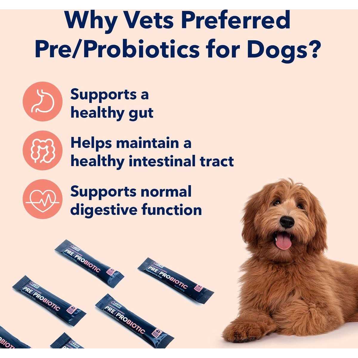 Chicken Flavored Pre-Probiotic Powder Supplement for Dogs 30 Sticks G4917