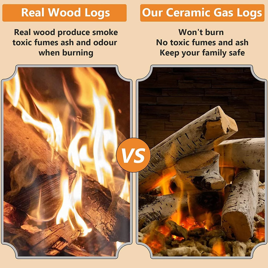 26 inch Ceramic White Birch Gas Fireplace Logs L216887