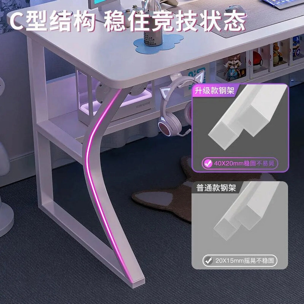 White Computer Desk and Chair Set L895841