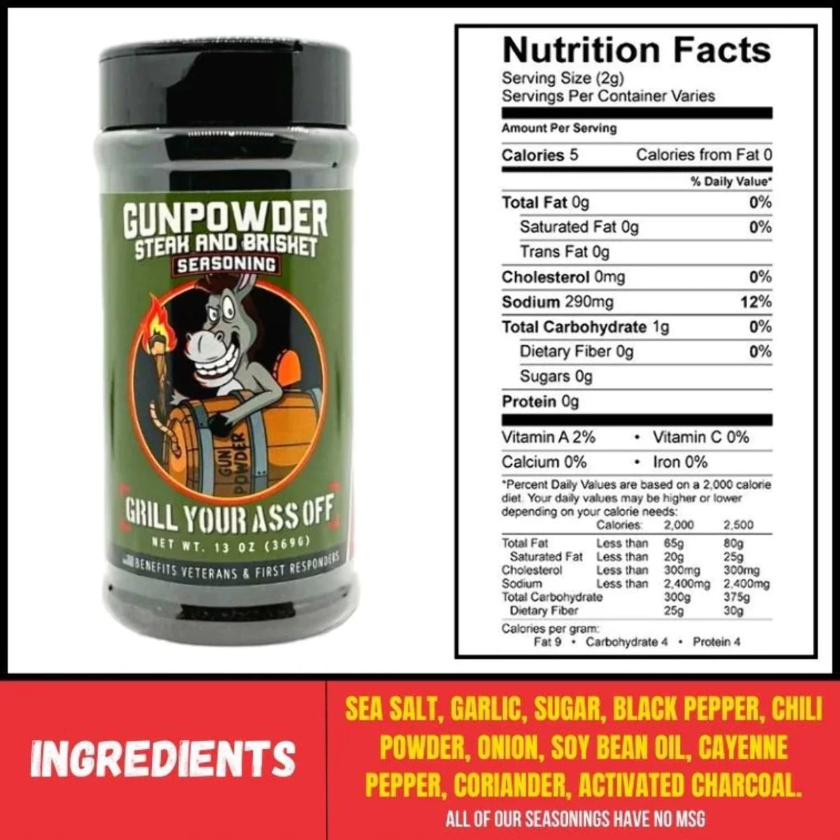 Steak & Brisket Seasoning 3Lb Bag MSG & Gluten Free BBQ Grill Rub K2312