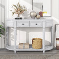 52'' Solid Wood Curved Console Table with 2 Drawers and 1 Shelf F837585