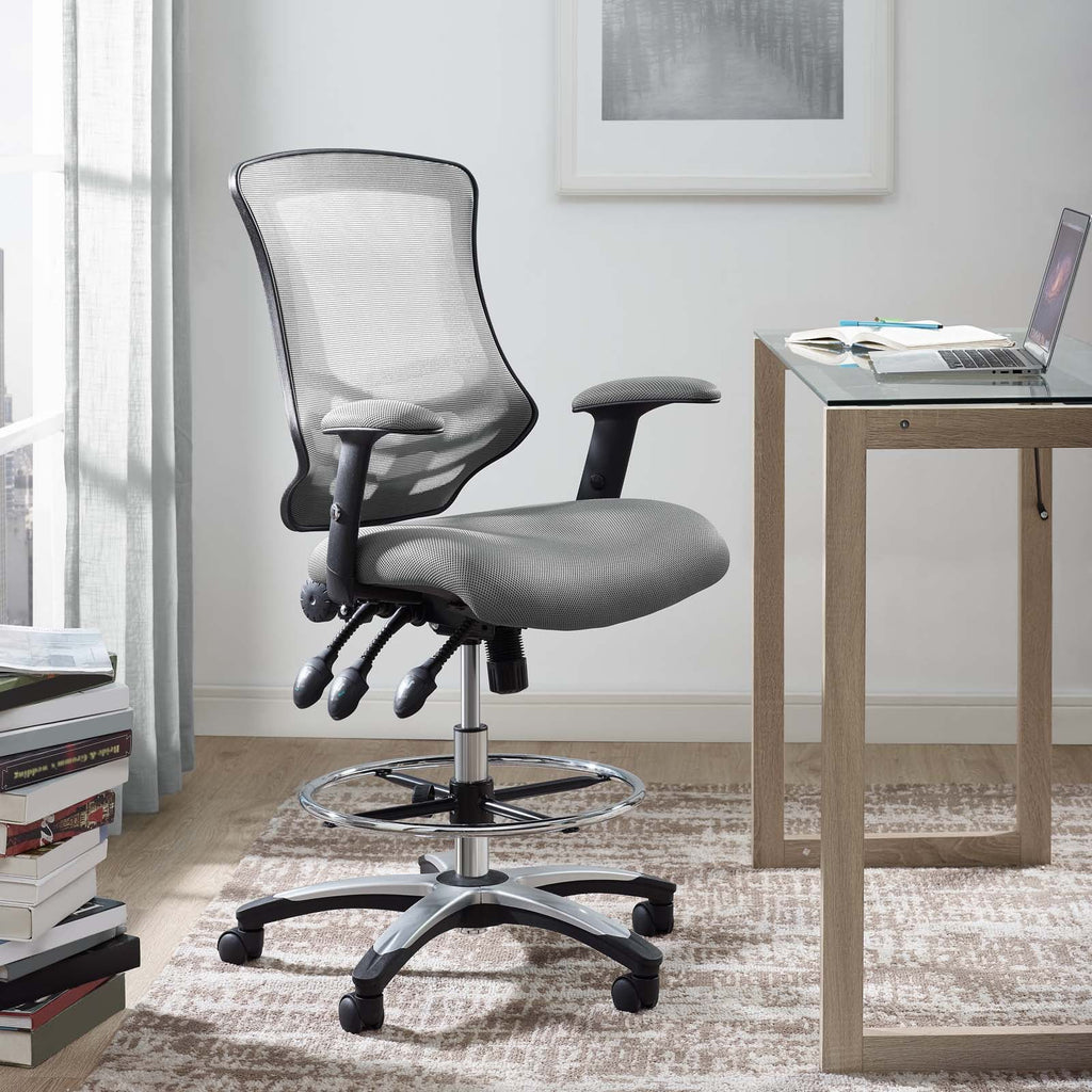 Gray Mesh Drafting Chair F552