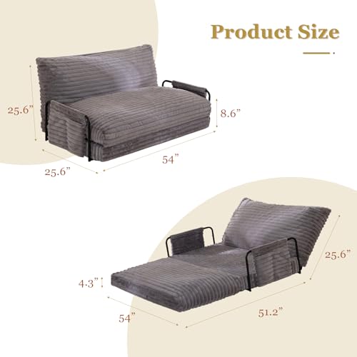 Beige 5-Position Convertible Floor Sofa E314559