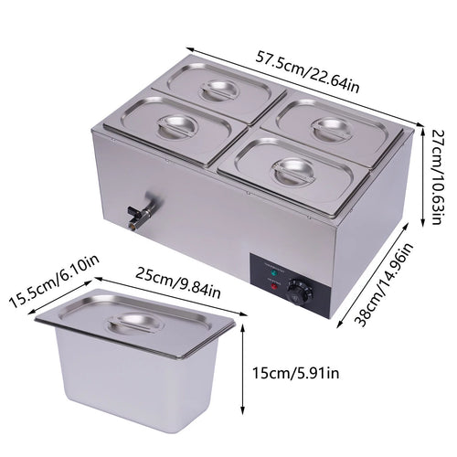110V 4-Pan Commercial Food Warmer I201