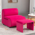 Velvet Accent Chair with Ottoman R263