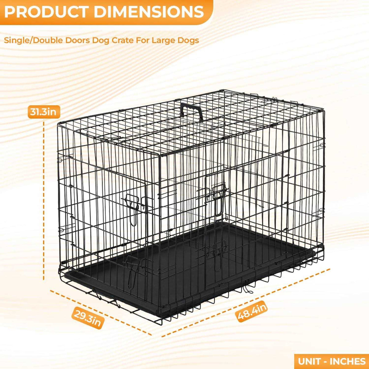 Large Metal Dog Crate Kennel with Divider L810652
