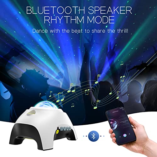 Aurora Projector with 33 Light Effects, LED Star Projector, Remote Control, Bluetooth Speaker W404