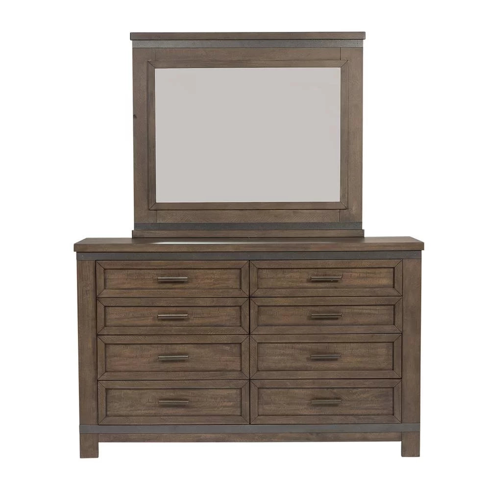 Gray Dresser & Mirror M30802