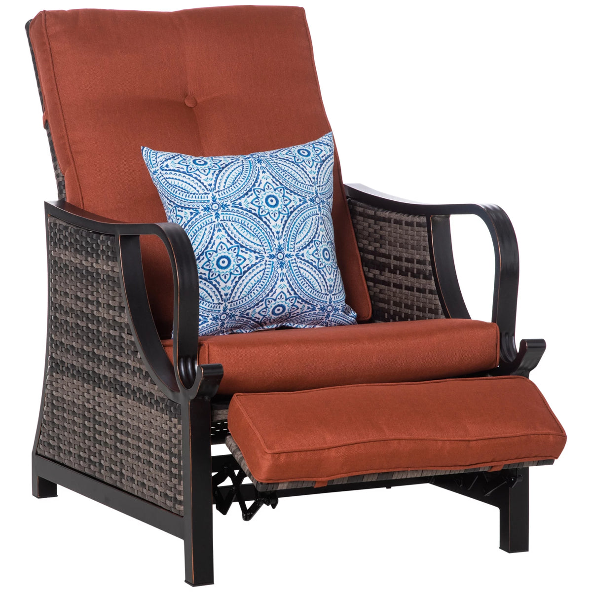 Outdoor Recliner Chair PE Wicker N266