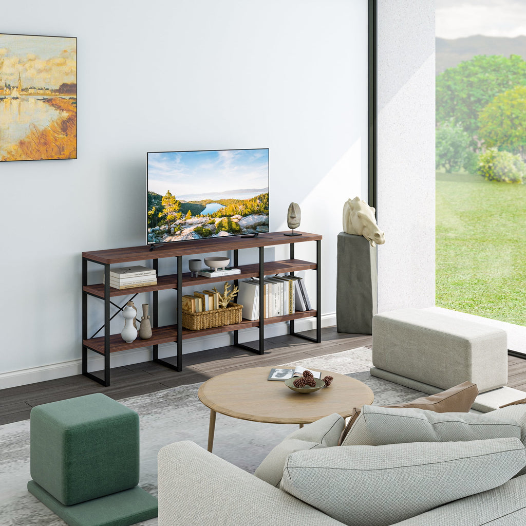 70" TV Stand with Wood Shelves T5673