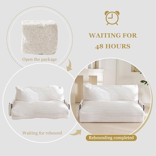 Beige 5-Position Convertible Floor Sofa E314559