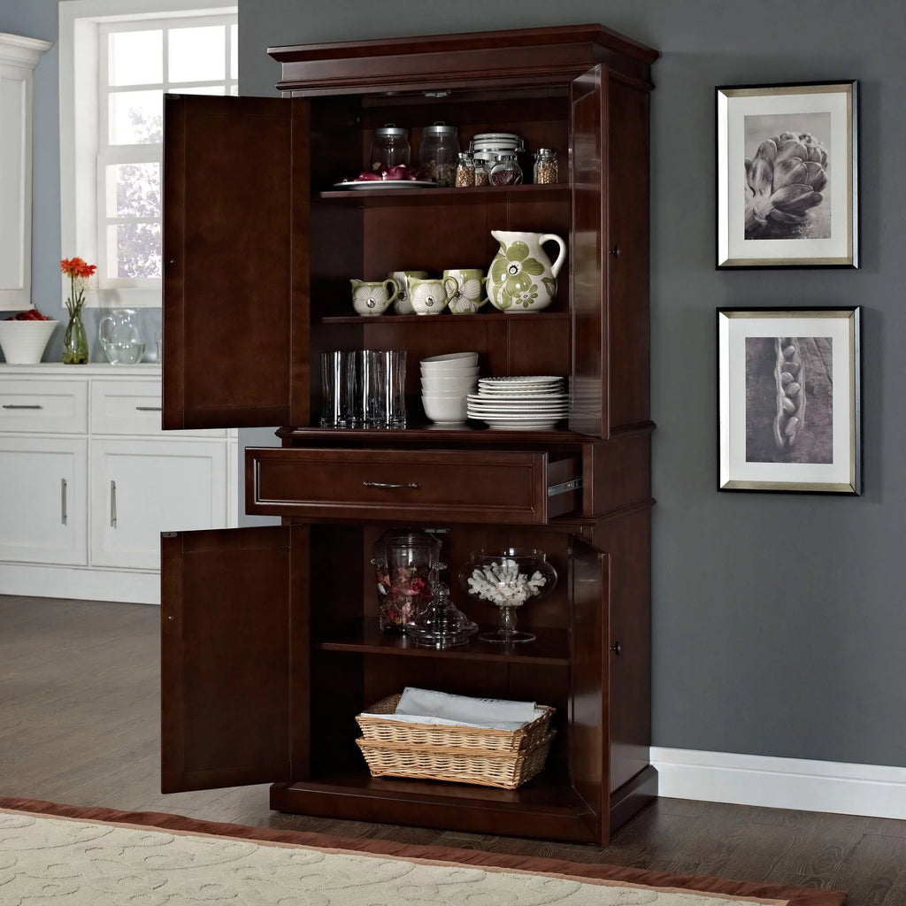 Mahogany Wood 4 Door Pantry Q60302