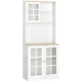White Kitchen Buffet with Hutch F898