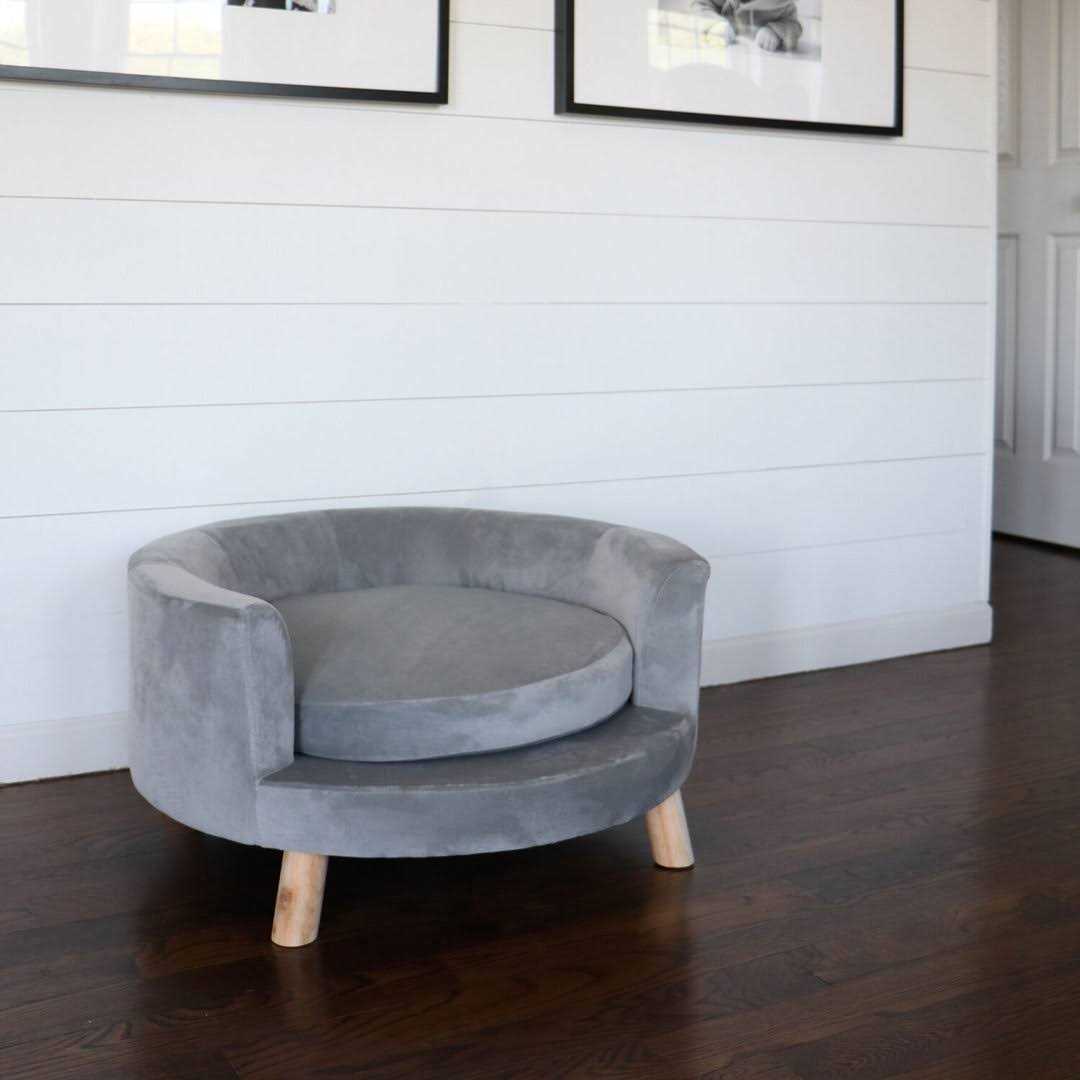 28-in. Faux-Velvet Circular Pet Bed O91090