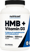 HMB 1000mg and Vitamin D3 4000 IU Supplement, 240 Capsules Y818726