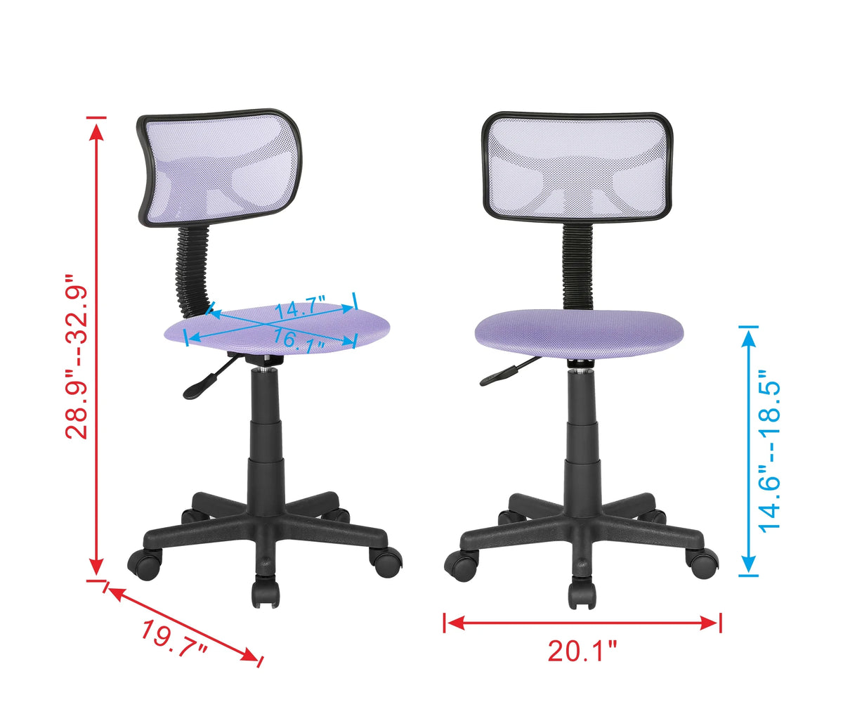 Kids Mesh Rolling Desk Chair K63313
