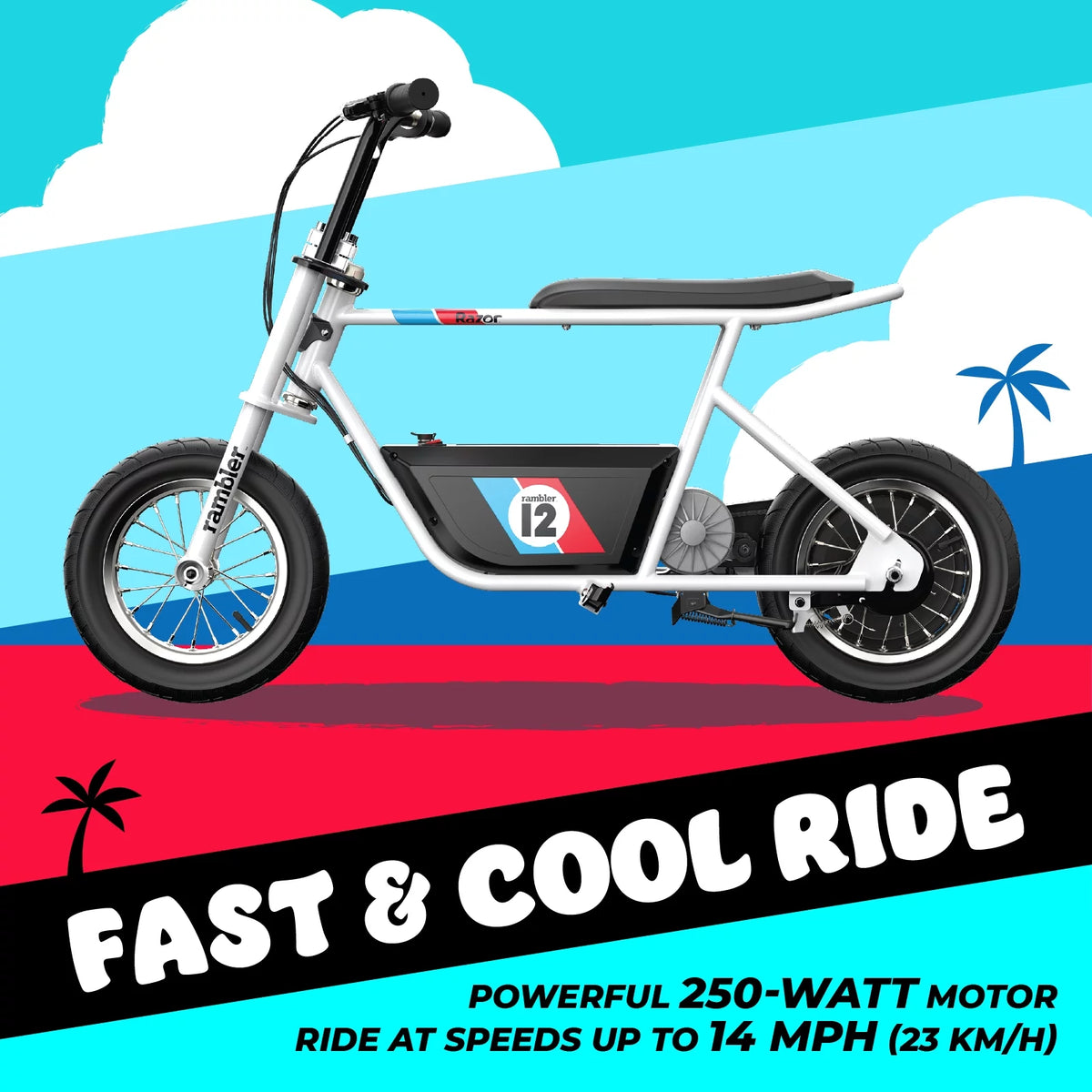 White 12" Air-Filled Tires Seated Electric Scooter Z17527