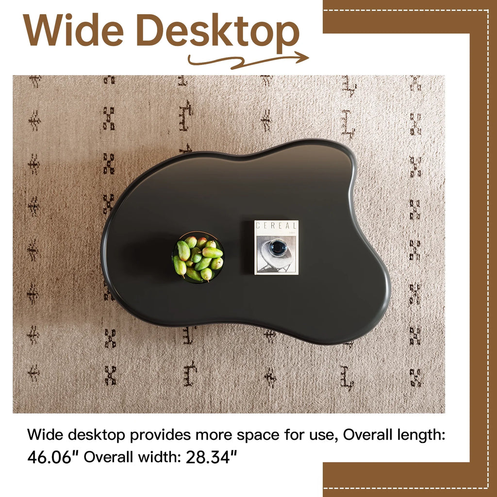 38.58'' Black Irregular Coffee Table K391522