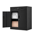 Black Steel Storage Cabinet with 2 Lockable Doors and 2 Adjustable Shelves B6472
