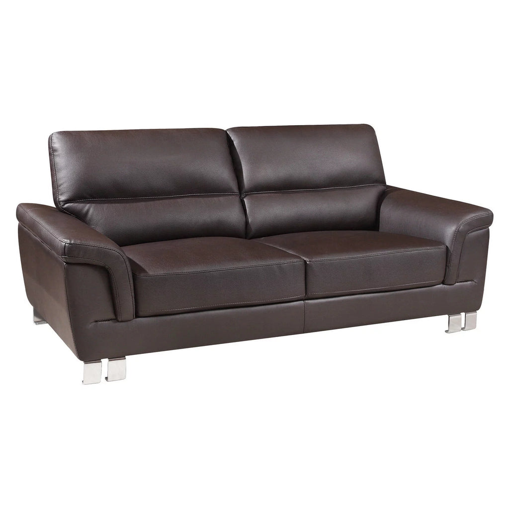 84" Gray Faux Leather Reclining Sofa P5819