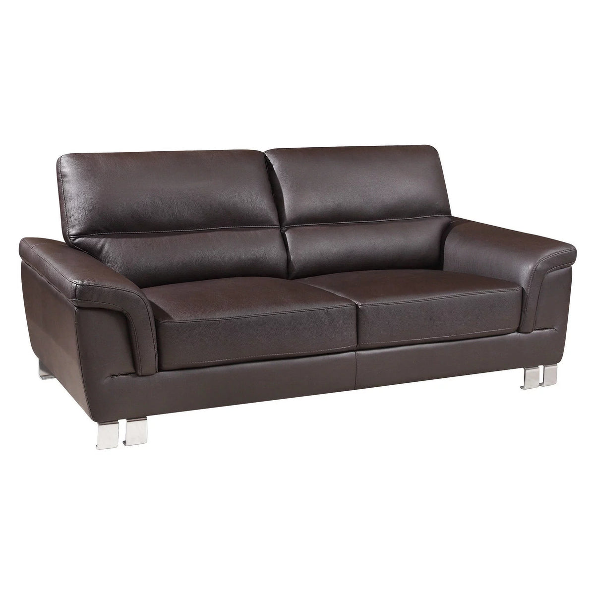 84" Gray Faux Leather Reclining Sofa P5819