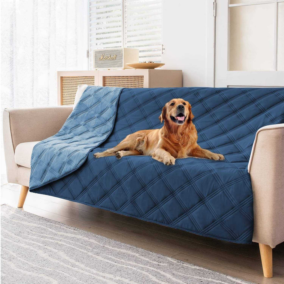 Waterproof Reversible Dog Bed Cover Pet Blanket I6477