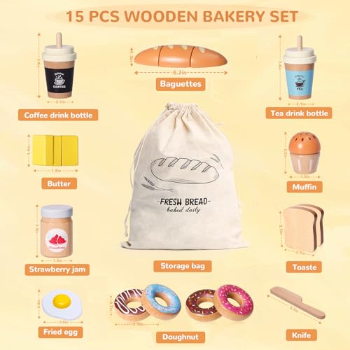 Wooden Bakery Playset with Storage Bag A846