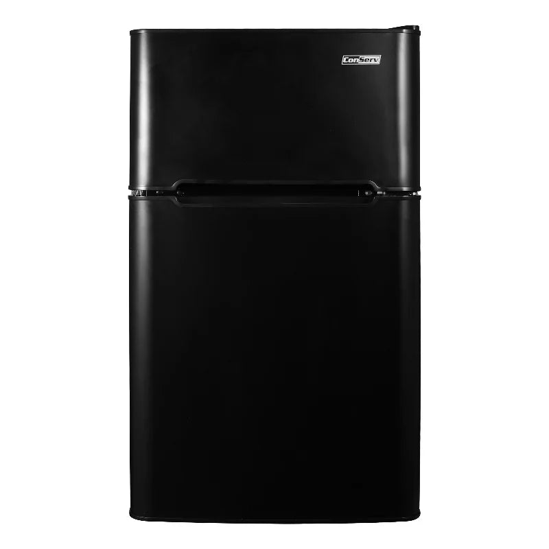 2 Door Mini Freestanding Refrigerator with Freezer in Black L35298