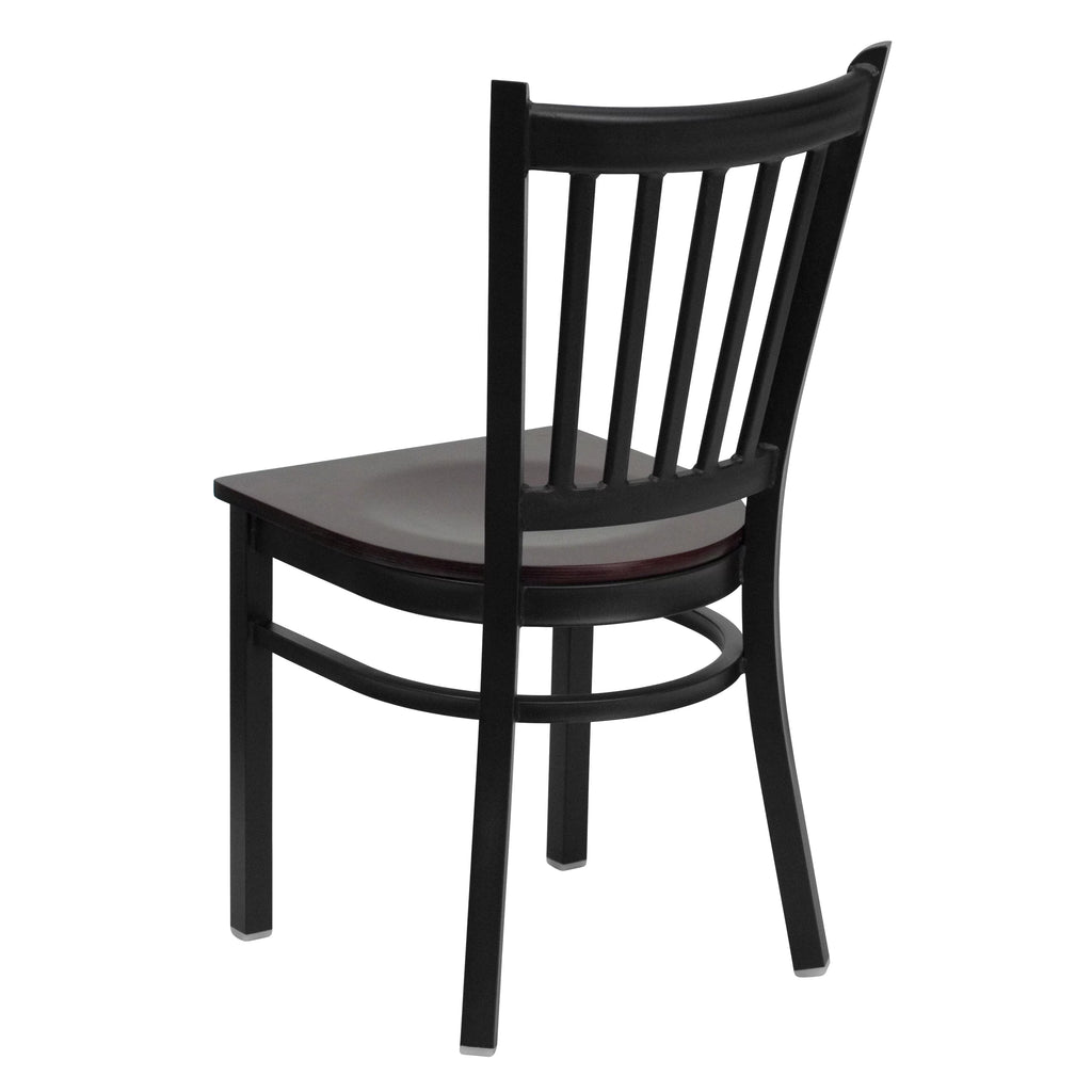 Black Vertical Back Metal Restaurant Chair I882