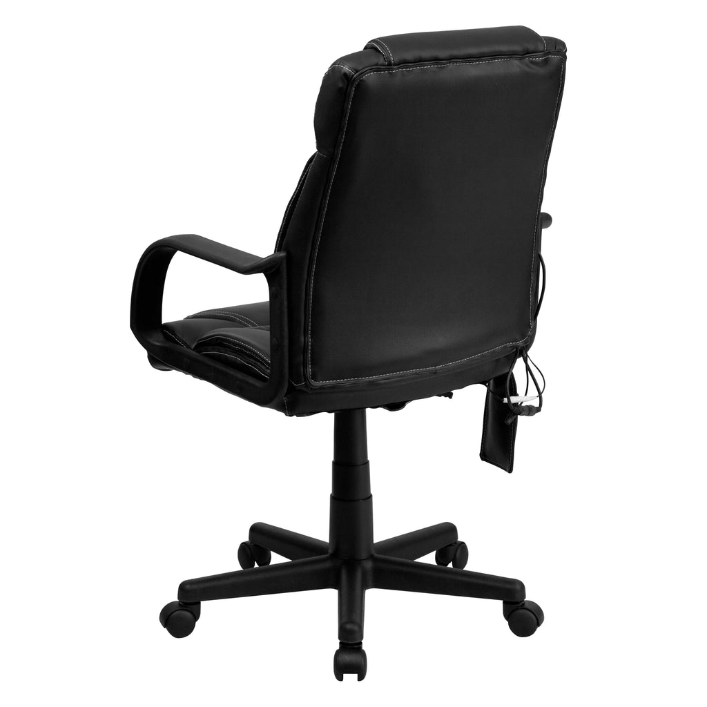 Black LeatherSoft Ergonomic Office Chair with Arms D4958