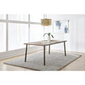 Stone Top Dining Table with Bronze Metal Base Y443