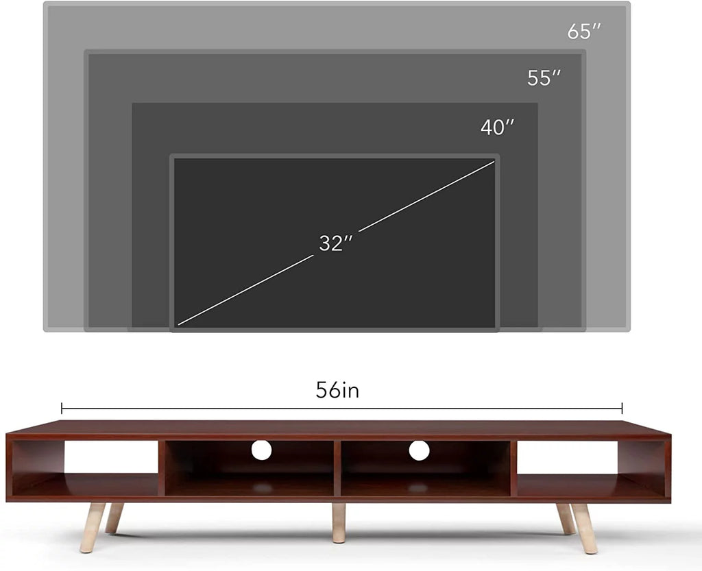 Wood TV Stand with Storage Shelves D760977