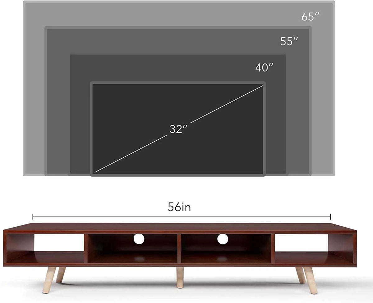 Wood TV Stand with Storage Shelves D760977